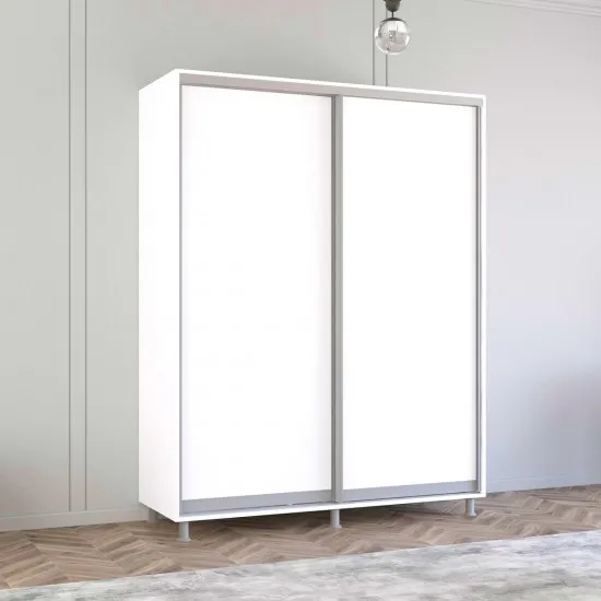 Dulap-cupeu Mobildor Aron P, 170x240x60 cm, uși PAL, Alb