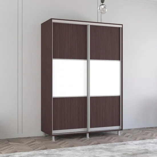 Шкаф купе Mobildor Aron P K, 170x210x60 cm, двери ДСП горизонтально, Венге