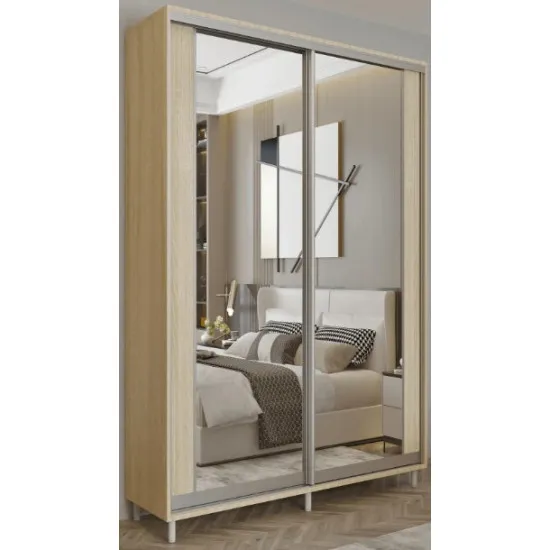 Шкаф купе Mobildor Aron S K2 (170x240) раздвижные двери из ДСП с зеркалом вертикально, Sonoma