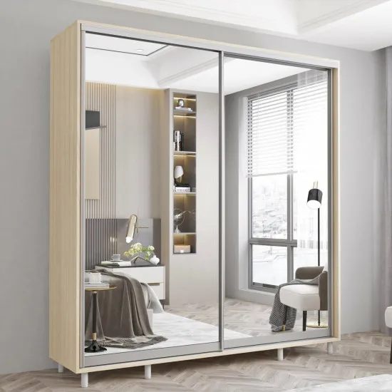 Шкаф купе Mobildor Aron S (170x240) зеркальные раздвижные двери, Sonoma