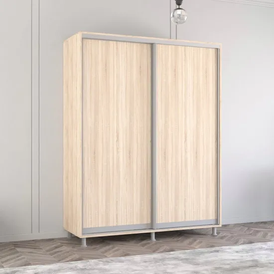 Dulap-cupeu Mobildor Aron S, 180x240x60 cm, uși PAL, Sonoma