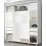 Шкаф купе Mobildor Aron S K3, 200x200x60 cm, двери ДСП с зеркалом зебра, Белый