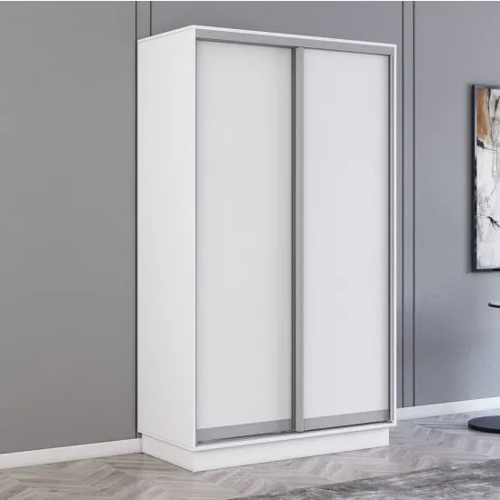 Dulap-cupeu Mobildor Fox, 120x230x60 cm, uși PAL, Alb