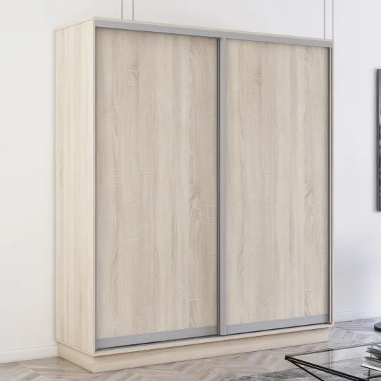 Dulap-cupeu Mobildor Fox, 200x240x60 cm, uși PAL, Sonoma