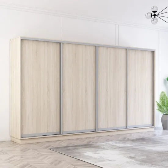 Dulap-cupeu Mobildor Fox, 370x200x60 cm, uși PAL, Sonoma