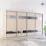 Dulap-cupeu Mobildor Fox, 390x210x60 cm, uși PAL cu elemente din oglindă, Sonoma