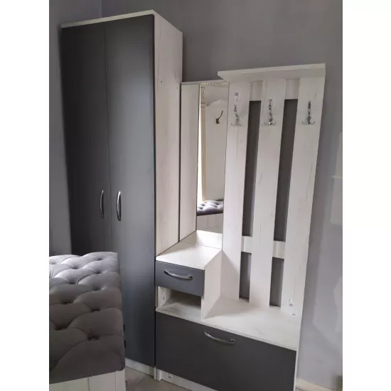 Antreu ML-Mobila ML-4 v2 (140 cm), Kraft Alb / Antracit