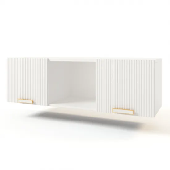Dulap de perete ML-Mobila Velvet 5, 150x35x35 cm, Alb/Auriu