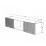 Dulap de perete ML-Mobila Velvet 5, 150x35x35 cm, Alb/Auriu