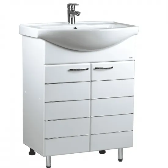 Dulap cu lavoar Mashtab Modern (Basic) 50 cm cu 2 usi, Alb