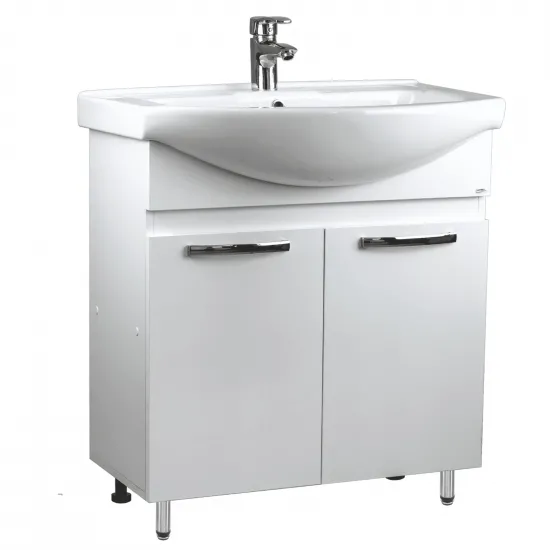 Тумба с раковиной Mashtab Agat (Basic) 55 см с 2 дверцами, Белый