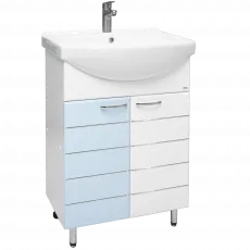 Тумба с раковиной Mashtab Modern (Basic) 60 см с 2 дверцами, Белый/Голубой Тумба с раковиной Mashtab Modern (Basic) 60 см с 2 дверцами, Белый/Голубой
