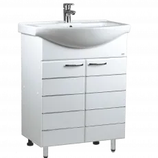 Тумба с раковиной Mashtab Modern (Basic) 60 см с 2 дверцами, Белый Тумба с раковиной Mashtab Modern (Basic) 60 см с 2 дверцами, Белый