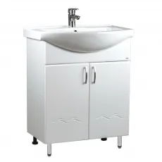 Dulap cu lavoar Mashtab Clasic (Basic) 75 cm cu 2 usi, Alb Dulap cu lavoar Mashtab Clasic (Basic) 75 cm cu 2 usi, Alb