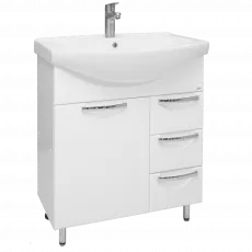 Dulap cu lavoar Mashtab Delfin (Basic) 75 cm cu 3 sertare, Alb Dulap cu lavoar Mashtab Delfin (Basic) 75 cm cu 3 sertare, Alb