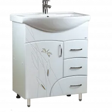 Dulap cu lavoar Mashtab Stuff (Basic) 75 cm cu 3 sertare, Alb Dulap cu lavoar Mashtab Stuff (Basic) 75 cm cu 3 sertare, Alb
