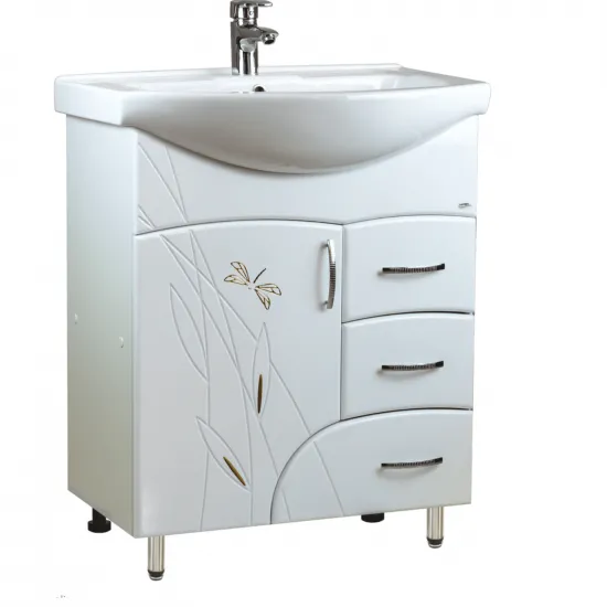 Dulap cu lavoar Mashtab Stuff (Basic) 75 cm cu 3 sertare, Alb