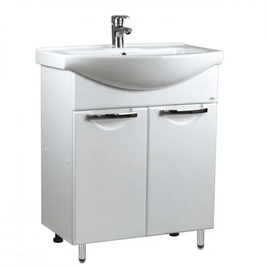 Dulap cu lavoar Mashtab Delfin (Basic) 75 cm cu 2 usi, Alb