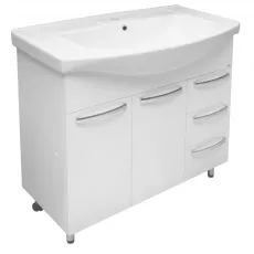 Dulap cu lavoar Mashtab Agat (Basic) 100 cm cu 3 sertare, Alb Dulap cu lavoar Mashtab Agat (Basic) 100 cm cu 3 sertare, Alb