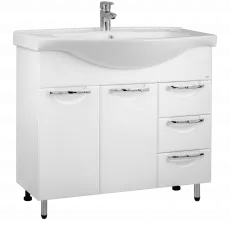Dulap cu lavoar Mashtab Delfin (Basic) 100 cm cu 3 sertare, Alb Dulap cu lavoar Mashtab Delfin (Basic) 100 cm cu 3 sertare, Alb