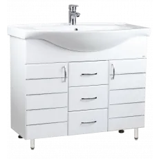 Dulap cu lavoar Mashtab Modern (Basic) 100 cm cu 3 sertare, Alb Dulap cu lavoar Mashtab Modern (Basic) 100 cm cu 3 sertare, Alb