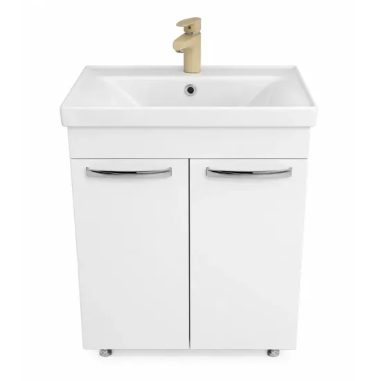 Dulap pentru lavoar Mashtab Agat (Sava) 70 cm, pardoseală cu 2 usi, Alb (11500)