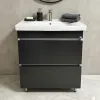 Шкаф под умывальник Mashtab Sanremo 70 cm, напольный с 2 выдвижными ящиками, Белый/Антрацит (11349)