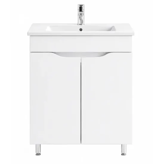 Dulap pentru baie Mashtab Print (Sava) 70 pardoseală cu 2 usi, Alb (11790)