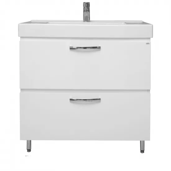 Dulap cu lavoar Mashtab Agat (Sava) 90 cm cu 2 sertare, Alb