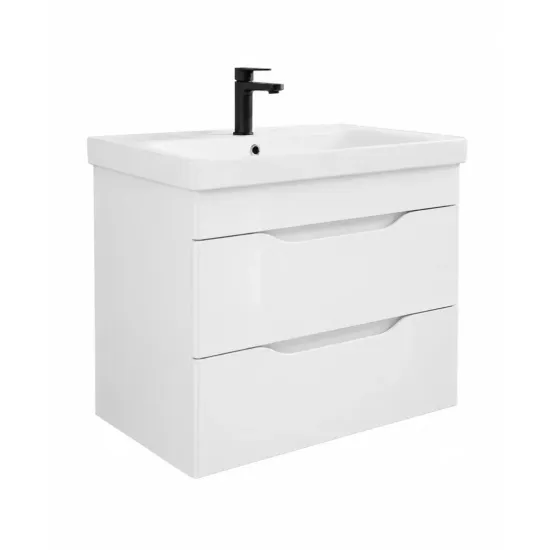 Dulap pentru baie Mashtab Print (Basic) 70 suspendat cu 2 sertare, Alb (11437)
