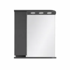 Шкаф-Зеркало для ванной Mashtab Sanremo 70x72 без ручек Антрацит/Белый (11076)