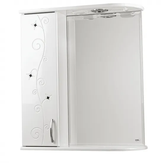 Шкаф с зеркалом Mashtab Cristal (90 см), White