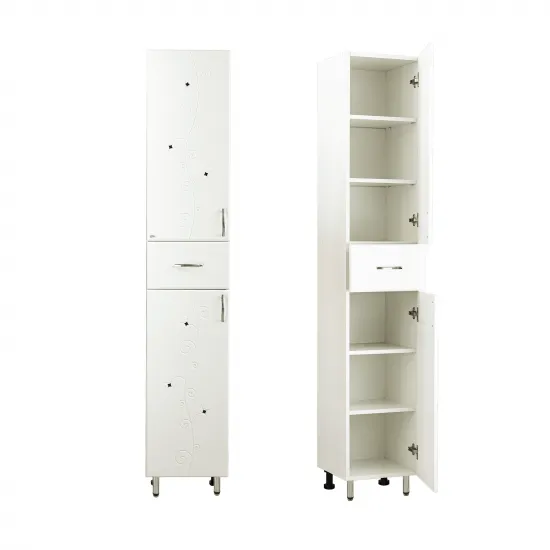 Dulap penal Mashtab Cristal (35 cm) cu sertar, White