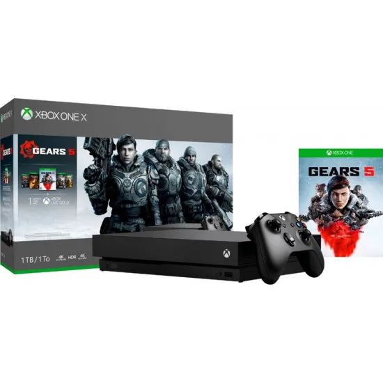 Consola Microsoft Xbox One X 1 TB Black, 1 gamepad + 1 joc + abonare