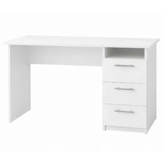 Masa de birou Mashtab cu 3 sertare, 120x60x75 cm, Alb