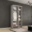 Шкаф купе Mobildor Compact, 120x220x45 cm, двери Зеркало + ДСП с греческим орнаментом, Серый