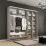 Шкаф купе Mobildor Compact (240x220) с раздвижными дверями Зеркало + ДСП с декоративными линиями, Gray