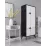 Dulap Showdeko Spark, 60x35.6x151 cm, White/Black Marble