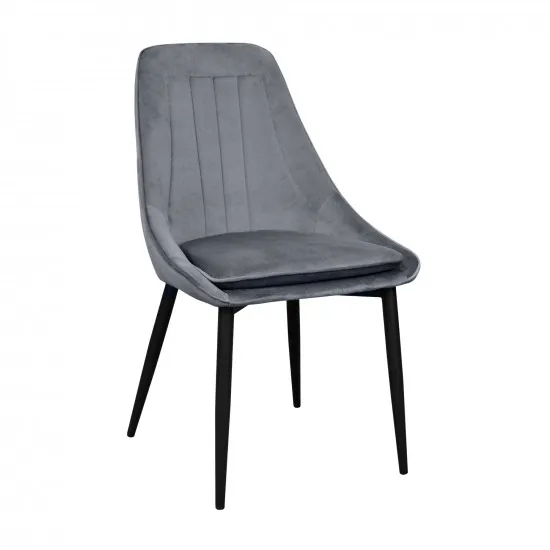 Стул Decoprim Florida, Catifea Dark Grey HLR21/Black Legs
