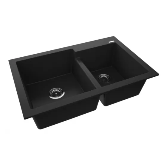 Chiuvetă de bucătărie SanDonna Edyta, 790х510 mm, Negru Metalic (VOR58042)