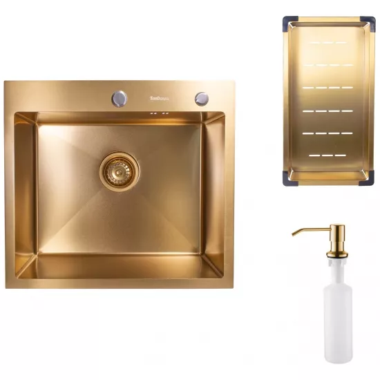 Chiuvetă de bucătărie SanDonna HD5550, 500х550 mm, Auriu (VOR57924)