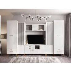 Living ML-Mobila Velvet Set N3 (360 cm), Белый /Золото