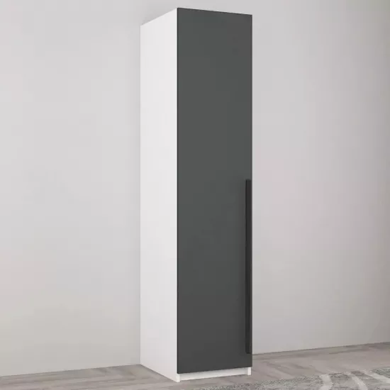 Dulap Mobildor Smart-Home (45x56x200 cm) cu bara, White/Anthracite