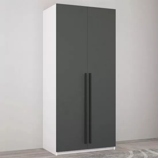 Dulap Mobildor Smart-Home cu bara, 80x56x200 cm, White/Anthracite