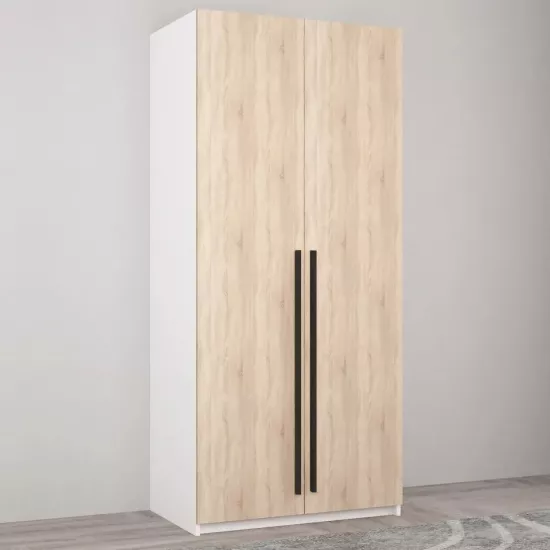 Dulap Mobildor Smart-Home cu bara, 80x56x200 cm, White/Sonoma