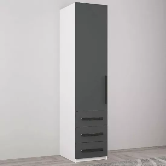 Dulap Mobildor Smart-Home (45x56x200 cm) cu sertare, White/Anthracite