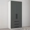Dulap Mobildor Smart-Home (90x56x200 cm) cu sertare, White/Anthracite