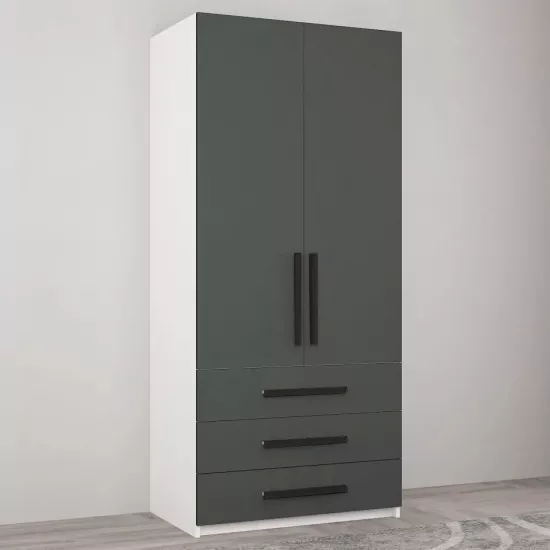 Dulap Mobildor Smart-Home (100x56x200 cm) cu sertare, White/Anthracite