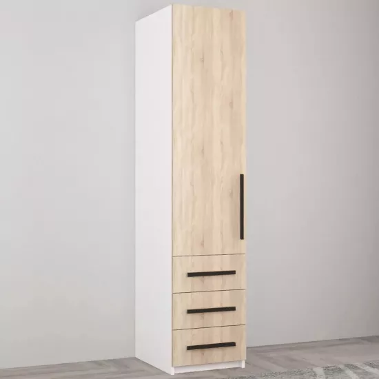 Dulap Mobildor Smart-Home (50x56x200 cm) cu sertare, White/Sonoma