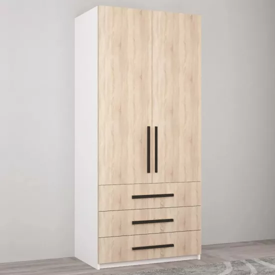 Шкаф Mobildor Smart-Home (100x56x200 см) с выдвижными ящиками, White/Sonoma